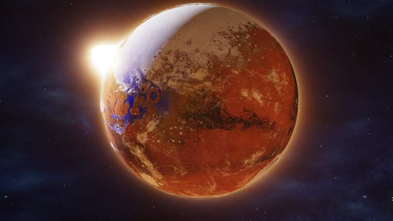 Mars håller på att terraformeras. She's becoming a green planet.