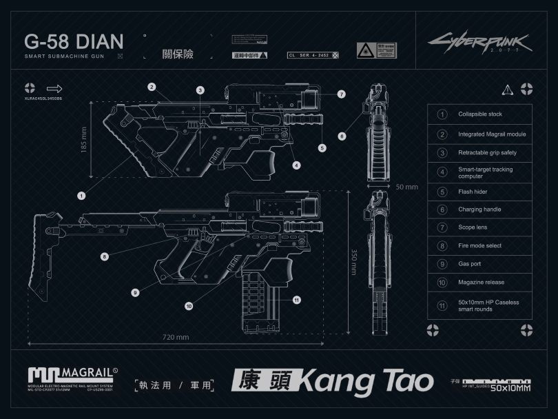 Smart weapon från Kang Tao i Cyberpunk 2077.