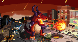 En kaiju terroriserar stan i Gigapocalypse!