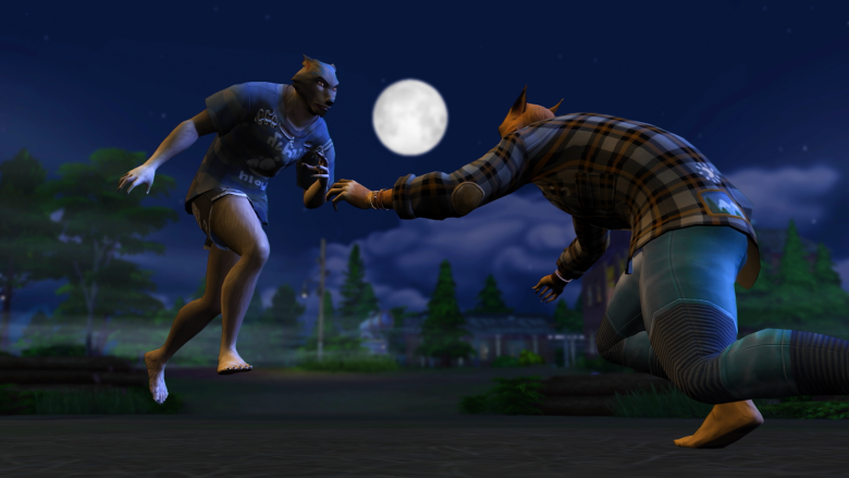 Varulvar i spelet Sims 4 bråkar med varandra
