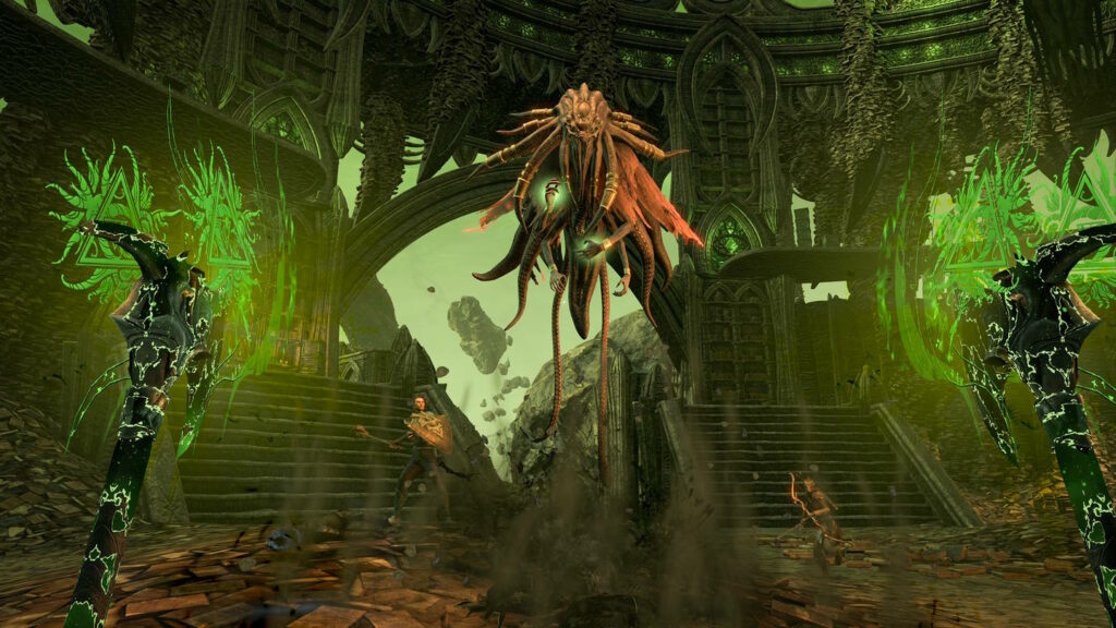 Arcanist, den nya klassen till The Elder Scrolls Online. Necrom från Zenimax Studios. Slåss mot en seeker.