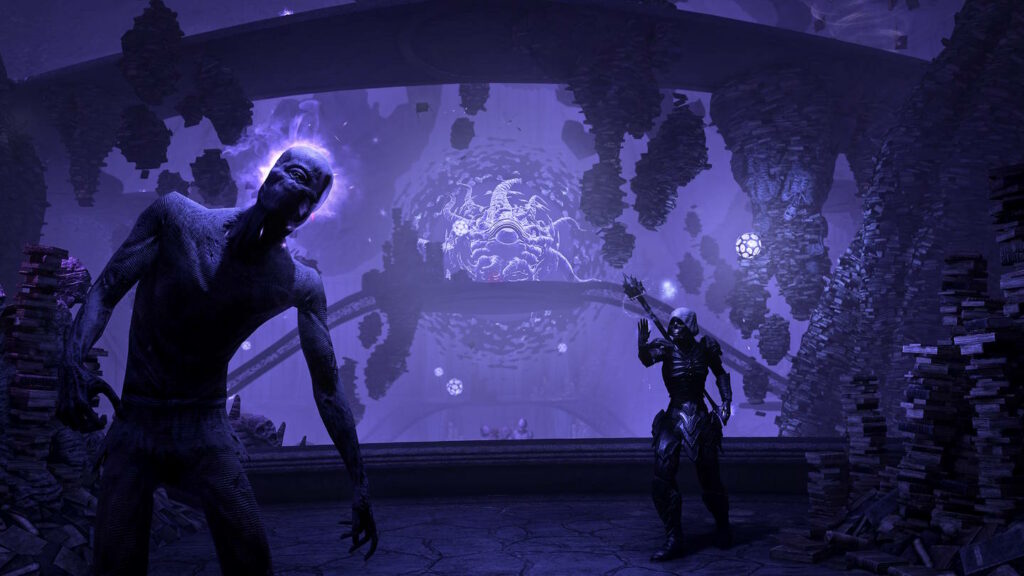 Arcanist, den nya klassen till The Elder Scrolls Online. Necrom från Zenimax Studios. Ett läskigt rum.