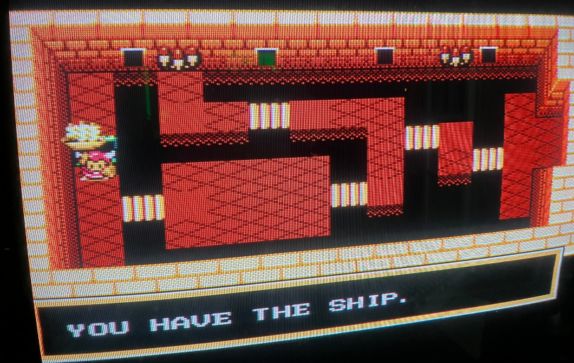 Golden Axe Warrior: Spelaren får ett skepp.